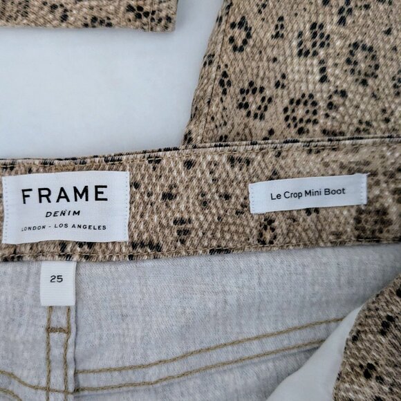 FRAME Denim Women's Mini Boot Cut Jeans  Size 25  Vanilla Multi Snakeski - Picture 5 of 7